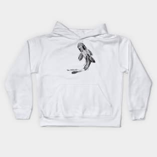 Koi Fish Ink Drawing Kids Hoodie